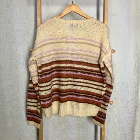 NWOT Anthropologie Heartloom Annika Pom Pom Loose-Knit Mohair Blend Sweater Sz M - Picture 4 of 4
